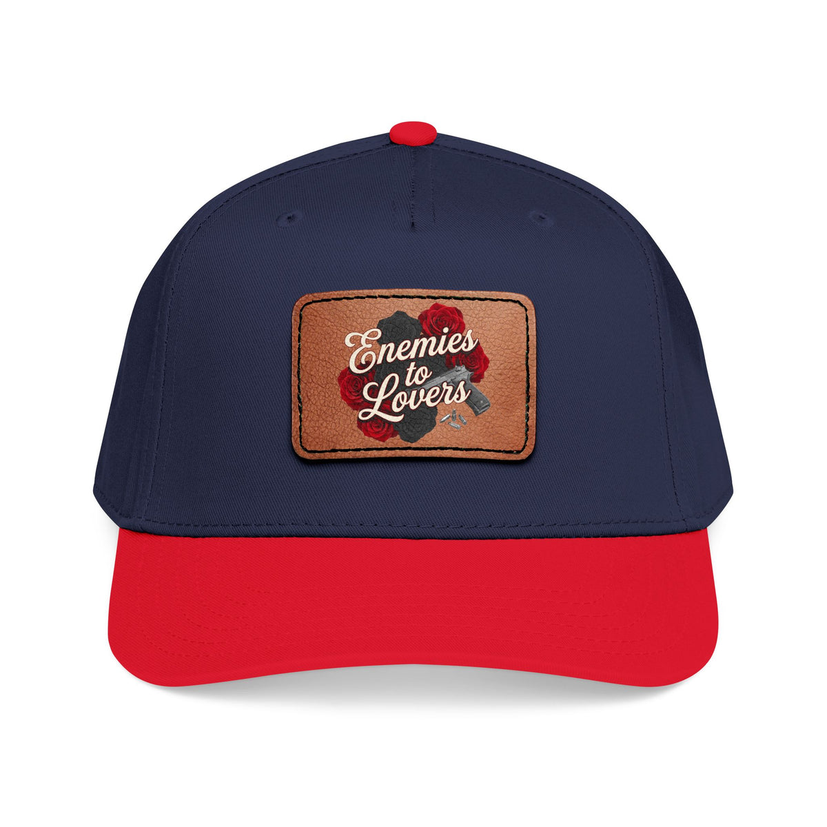 Enemies to Lovers Leather Patch Baseball Cap — Romantic Novelty Trucker Hat