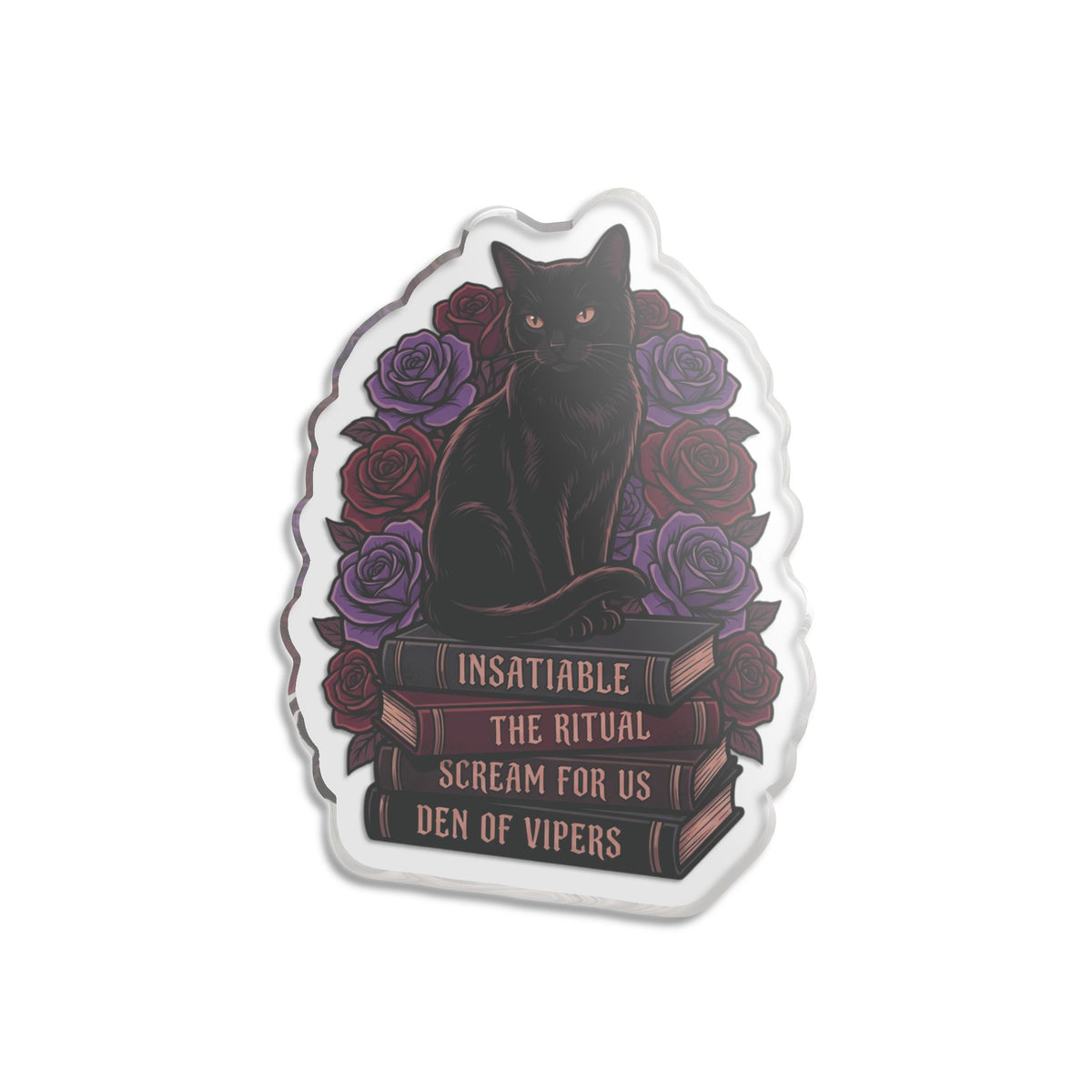 Book Stack and Black Cat Dark Romance Standee