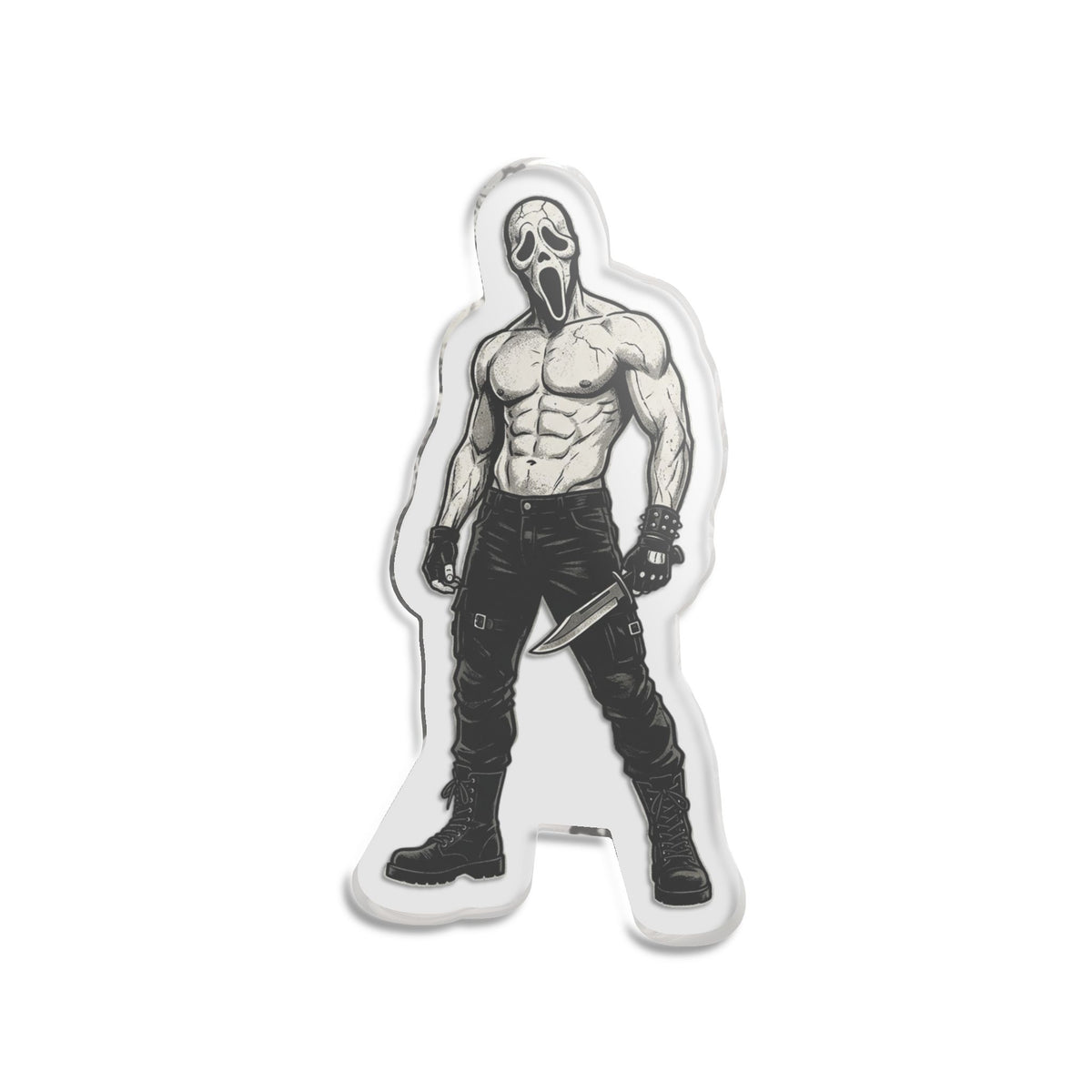 Horror Masked Killer Statue— Muscled Ghostface Knife Character