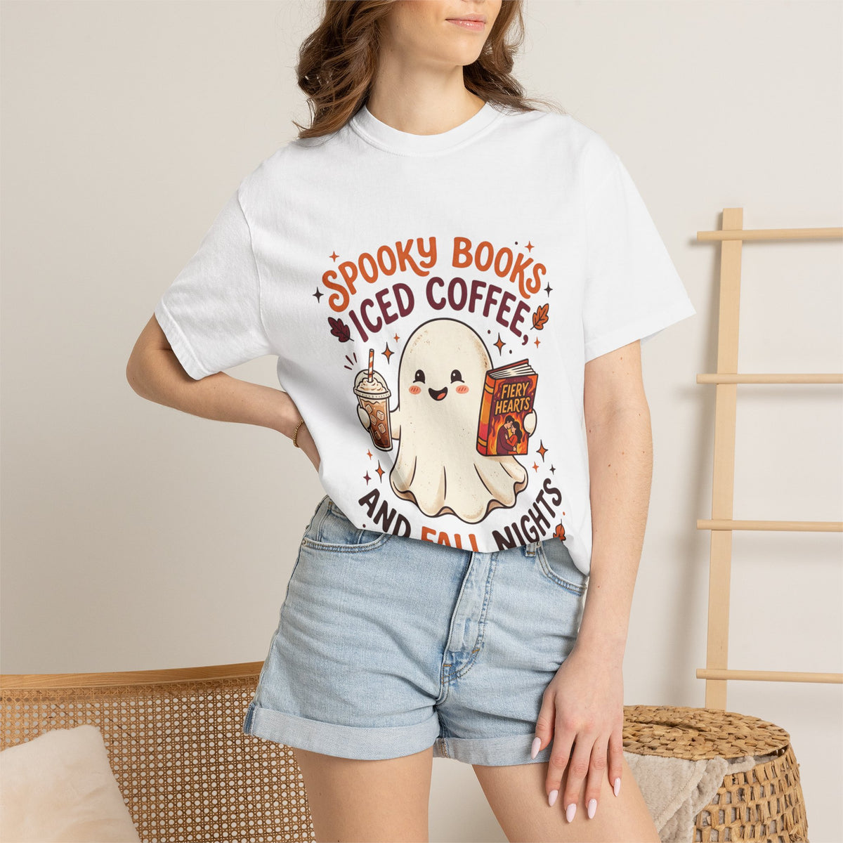Spooky Books, Iced Coffee and Fall Nights T-Shirt