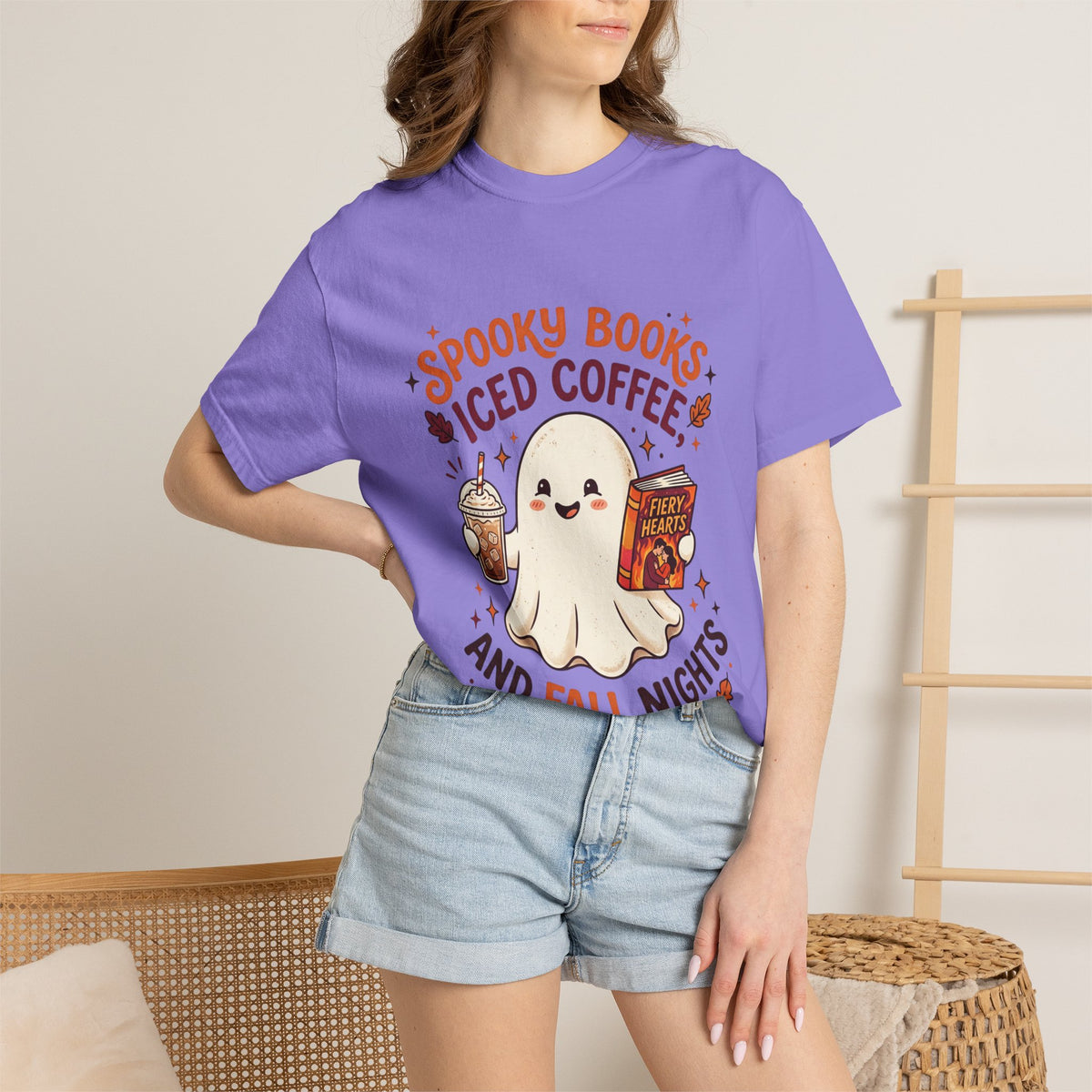 Spooky Books, Iced Coffee and Fall Nights T-Shirt