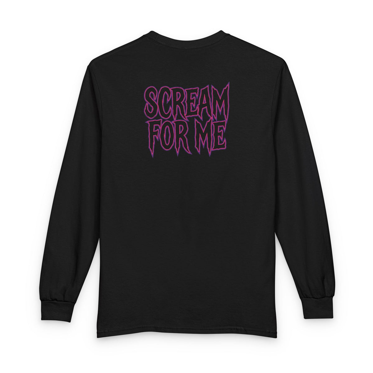 Long Sleeve T-Shirt — Gothic Scream Couple Graphic ("Scream For Me")