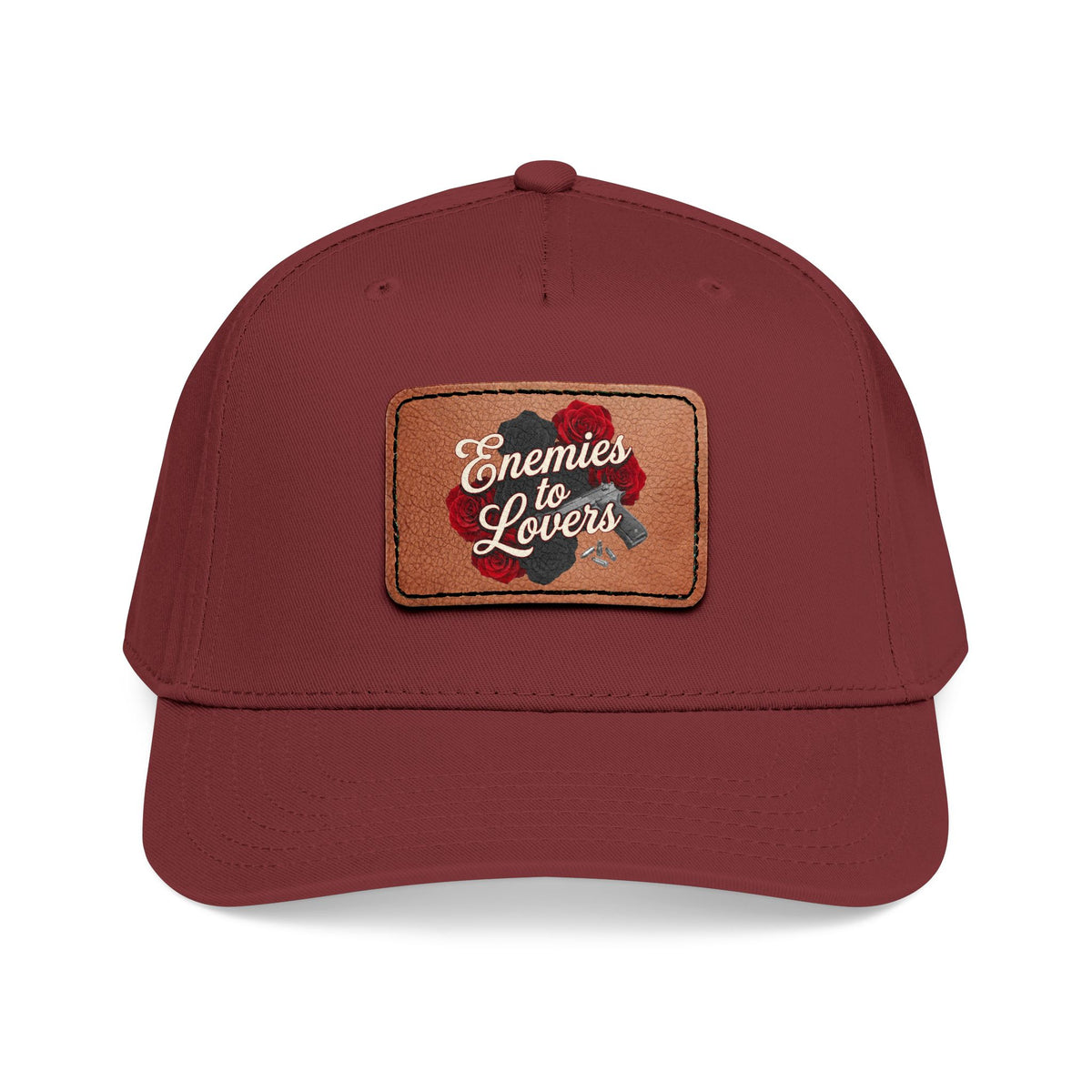 Enemies to Lovers Leather Patch Baseball Cap — Romantic Novelty Trucker Hat