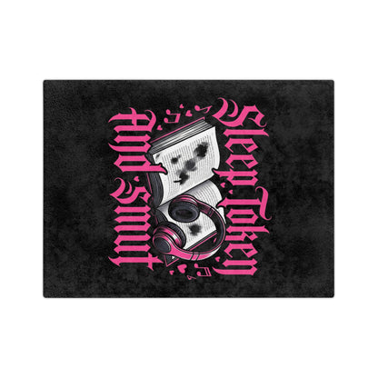 Sleep, Token, and Smut Microfiber Blanket — Cozy Book & Headphone Graphic Throw