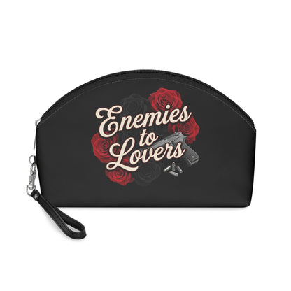 Enemies to Lovers Makeup Bag — Romantic Rose & Gun Cosmetic Pouch