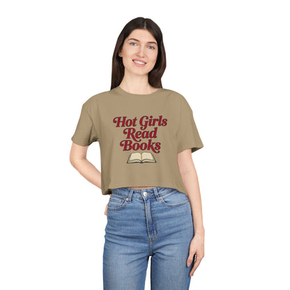 Hot Girls Read Books Crop Tee — Booklover Graphic Shirt
