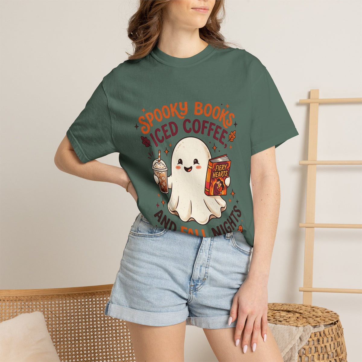 Spooky Books, Iced Coffee and Fall Nights T-Shirt