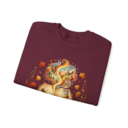 Sweatshirt — "Fall in Love with a Book" Cozy Reader Crewneck