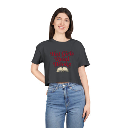 Hot Girls Read Books Crop Tee — Booklover Graphic Shirt