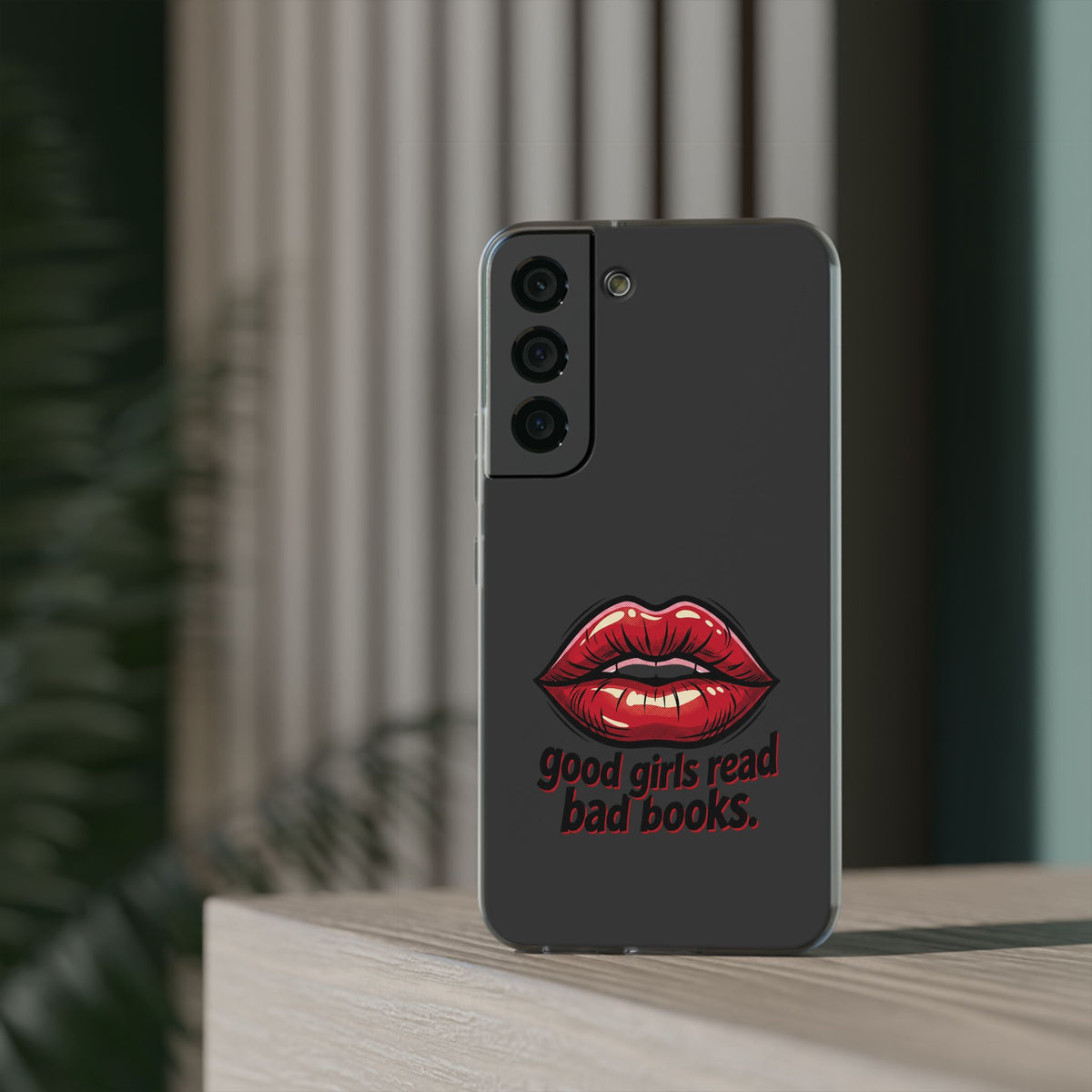 Phone Case — 'Good Girls Read Bad Books' Red Lips Slim Flexi Case