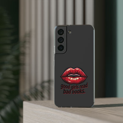Phone Case — 'Good Girls Read Bad Books' Red Lips Slim Flexi Case