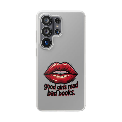 Phone Case — 'Good Girls Read Bad Books' Red Lips Slim Flexi Case