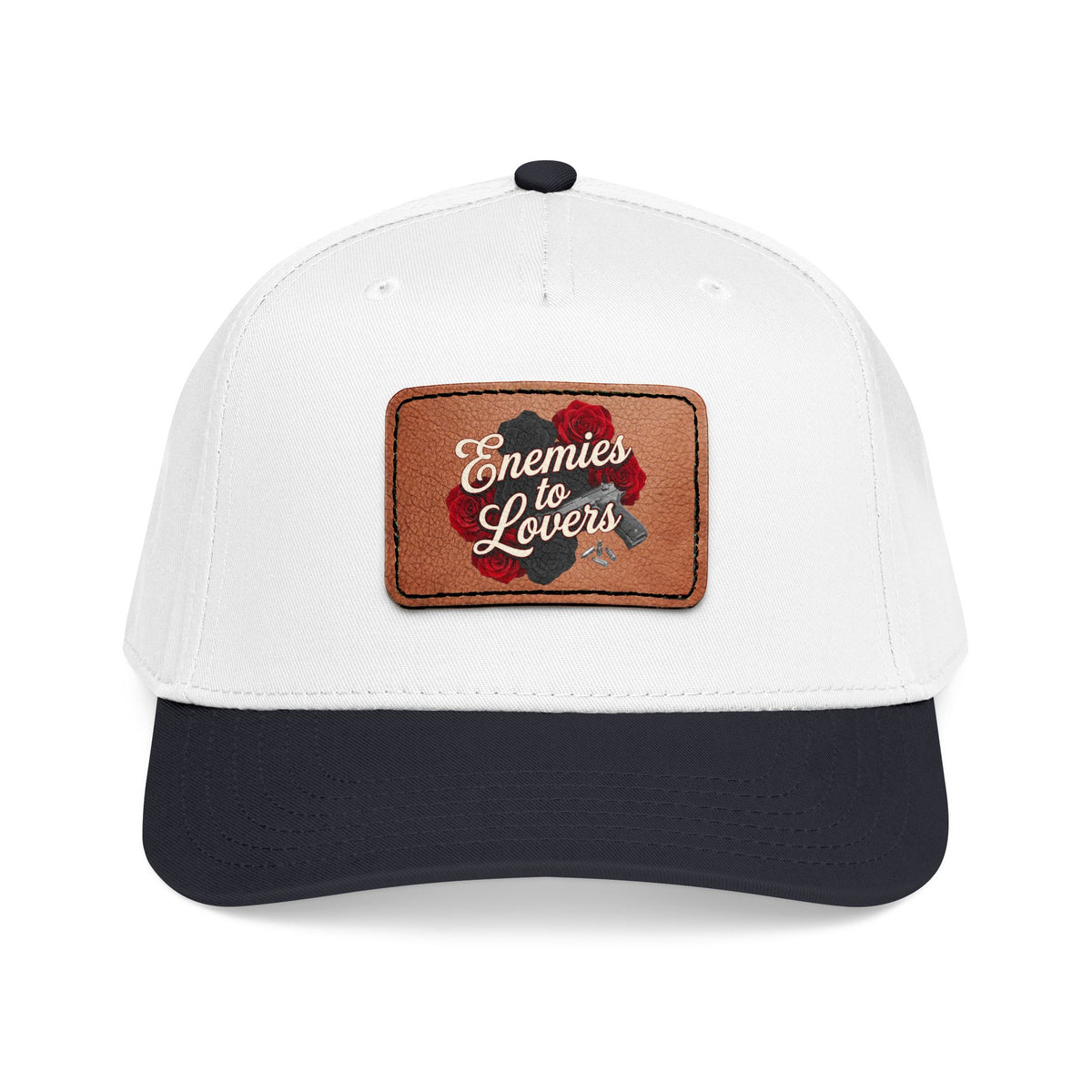 Enemies to Lovers Leather Patch Baseball Cap — Romantic Novelty Trucker Hat