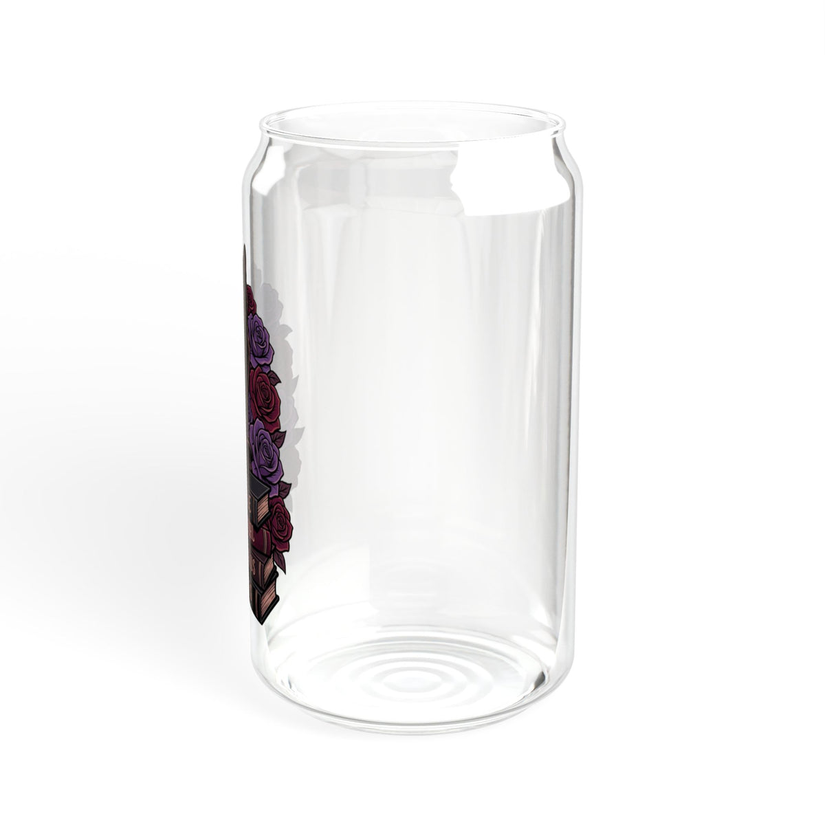 Book Stack and Black Cat Dark Romance Glass Tumbler