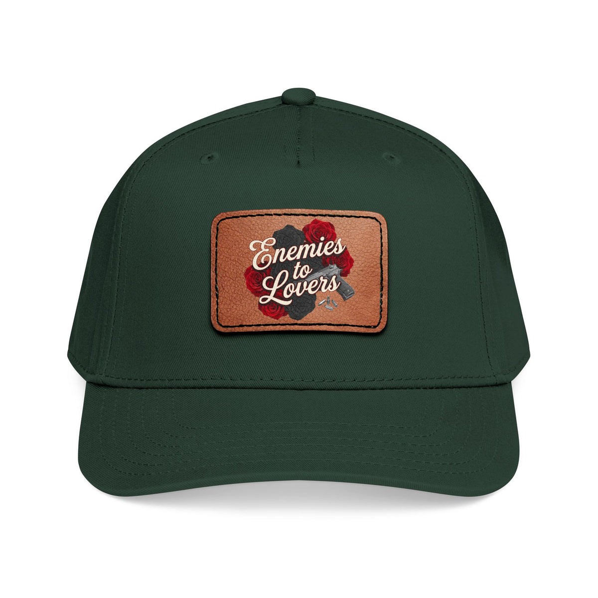 Enemies to Lovers Leather Patch Baseball Cap — Romantic Novelty Trucker Hat