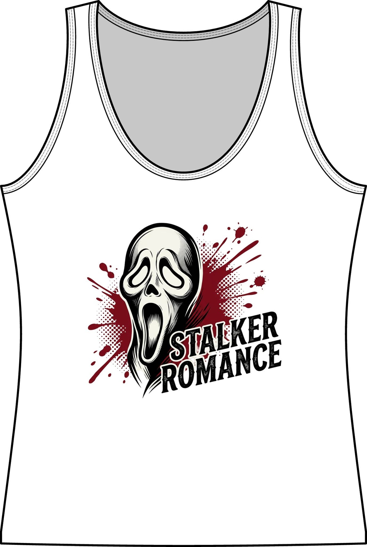 Stalker Romance Tank Top — Horror Scream Mask Graphic Women's Tank
