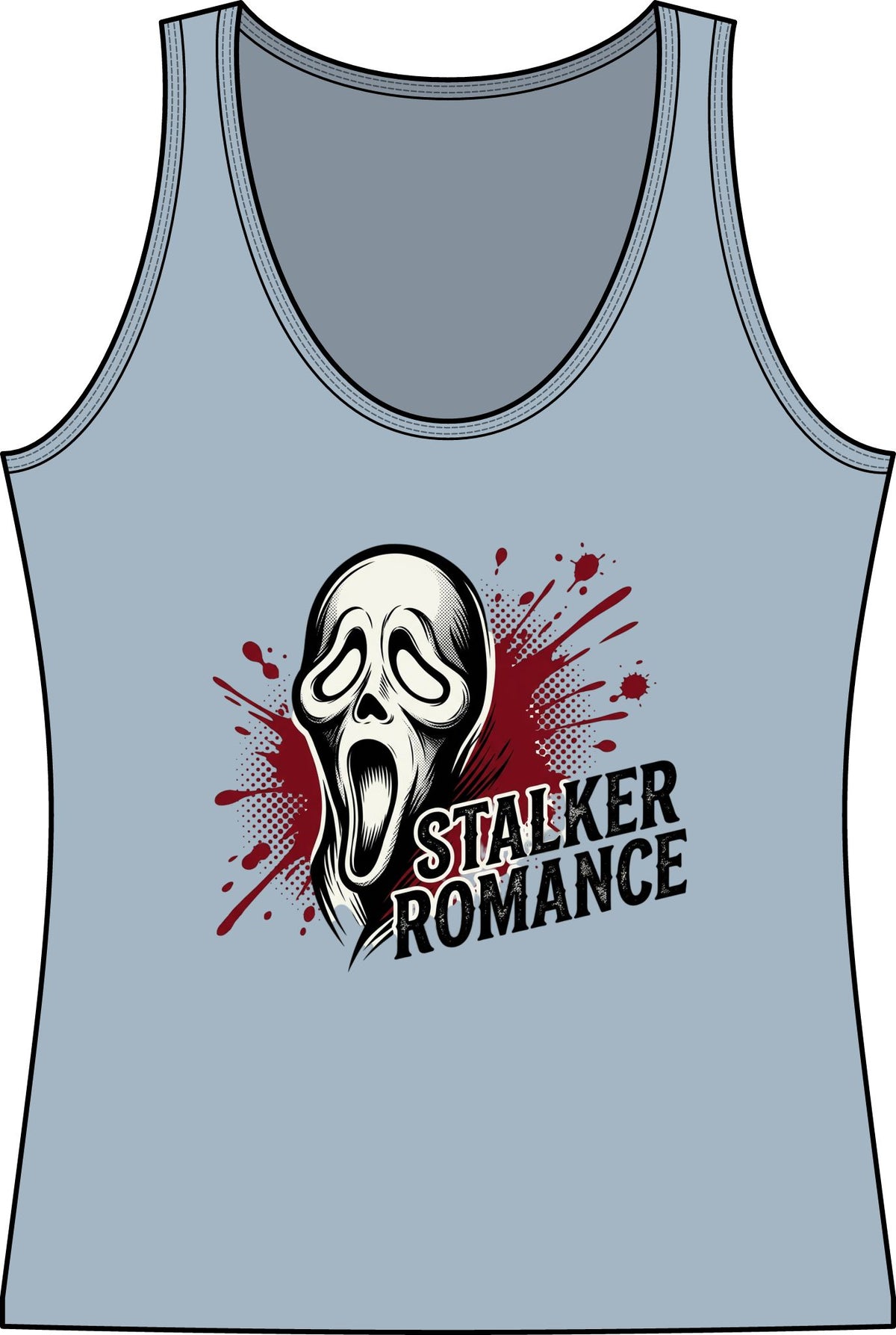 Stalker Romance Tank Top — Horror Scream Mask Graphic Women's Tank