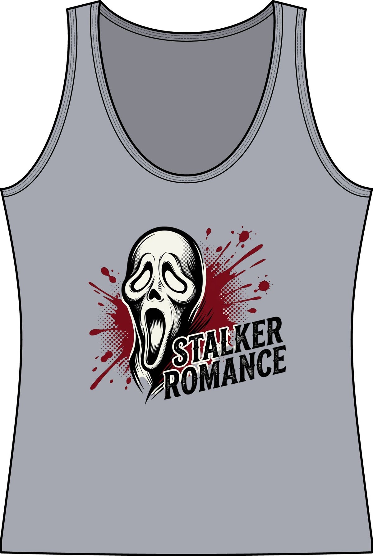 Stalker Romance Tank Top — Horror Scream Mask Graphic Women's Tank