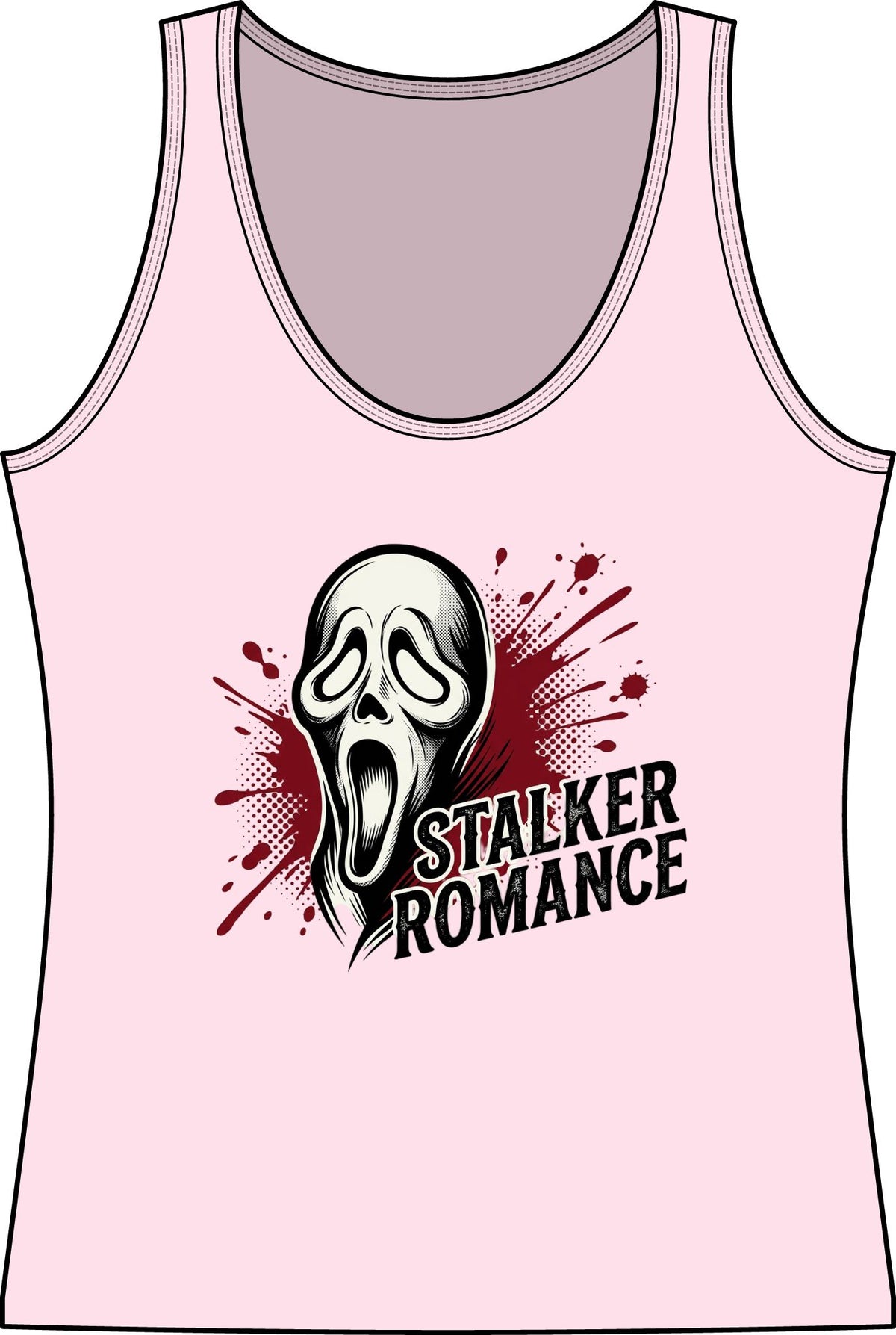 Stalker Romance Tank Top — Horror Scream Mask Graphic Women's Tank
