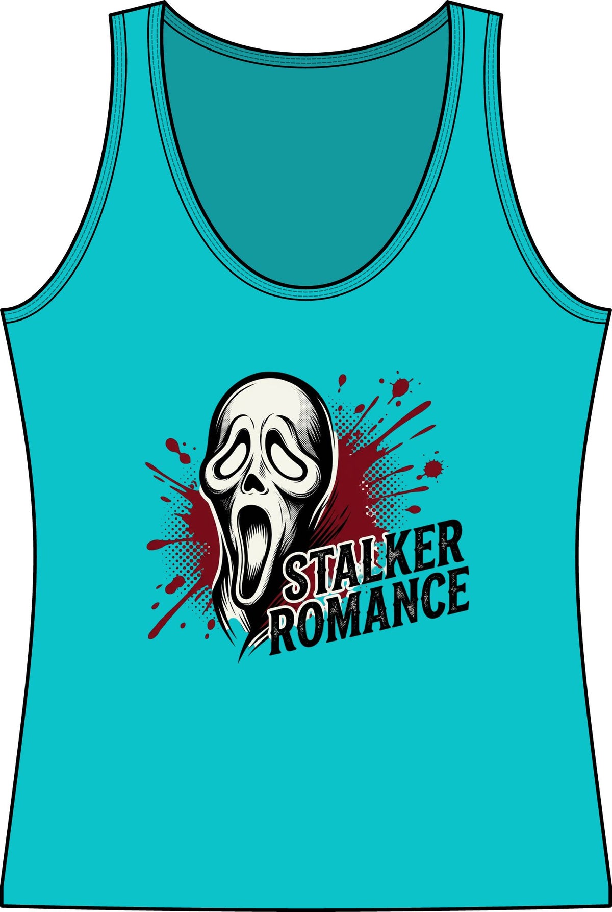 Stalker Romance Tank Top — Horror Scream Mask Graphic Women's Tank