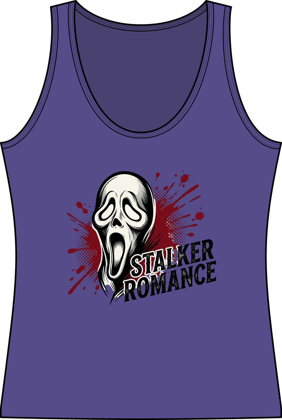 Stalker Romance Tank Top — Horror Scream Mask Graphic Women's Tank