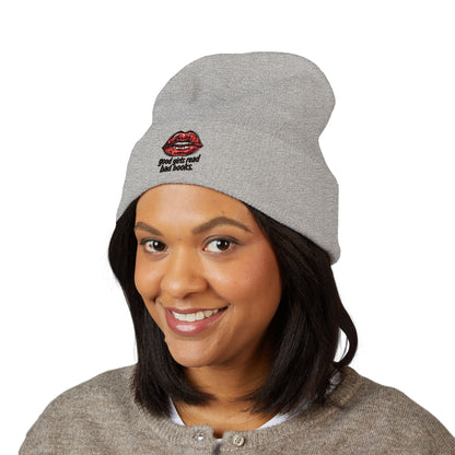 Embroidered 'Good Girls Read Bad Books' Cuffed Beanie