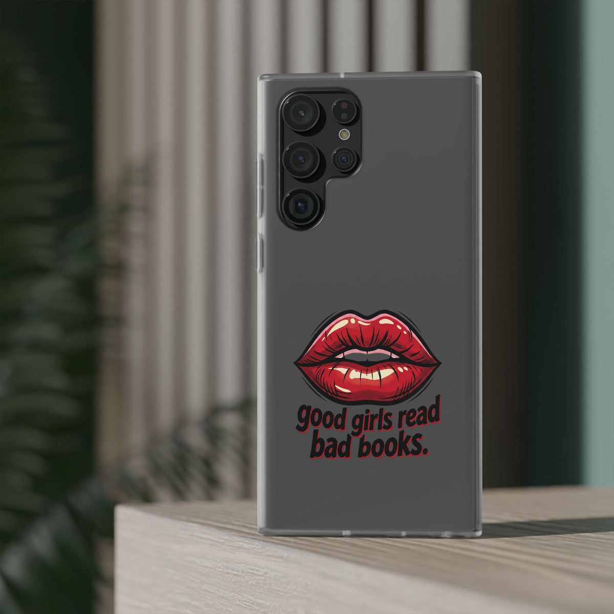 Phone Case — 'Good Girls Read Bad Books' Red Lips Slim Flexi Case