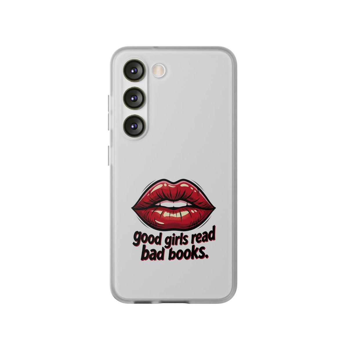 Phone Case — 'Good Girls Read Bad Books' Red Lips Slim Flexi Case