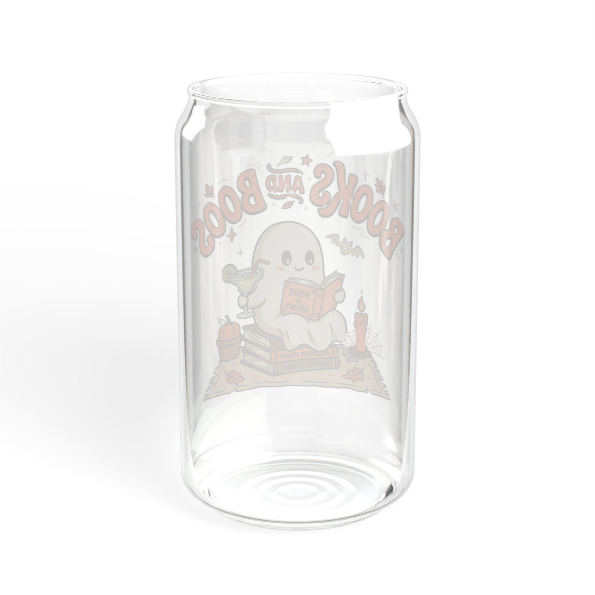 Books and Boo's Ghost Glass Sipper – 16oz Halloween Booklover Tumbler