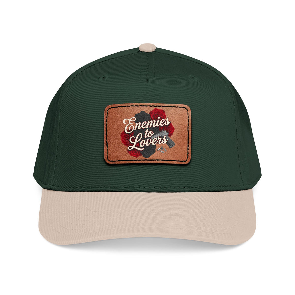 Enemies to Lovers Leather Patch Baseball Cap — Romantic Novelty Trucker Hat