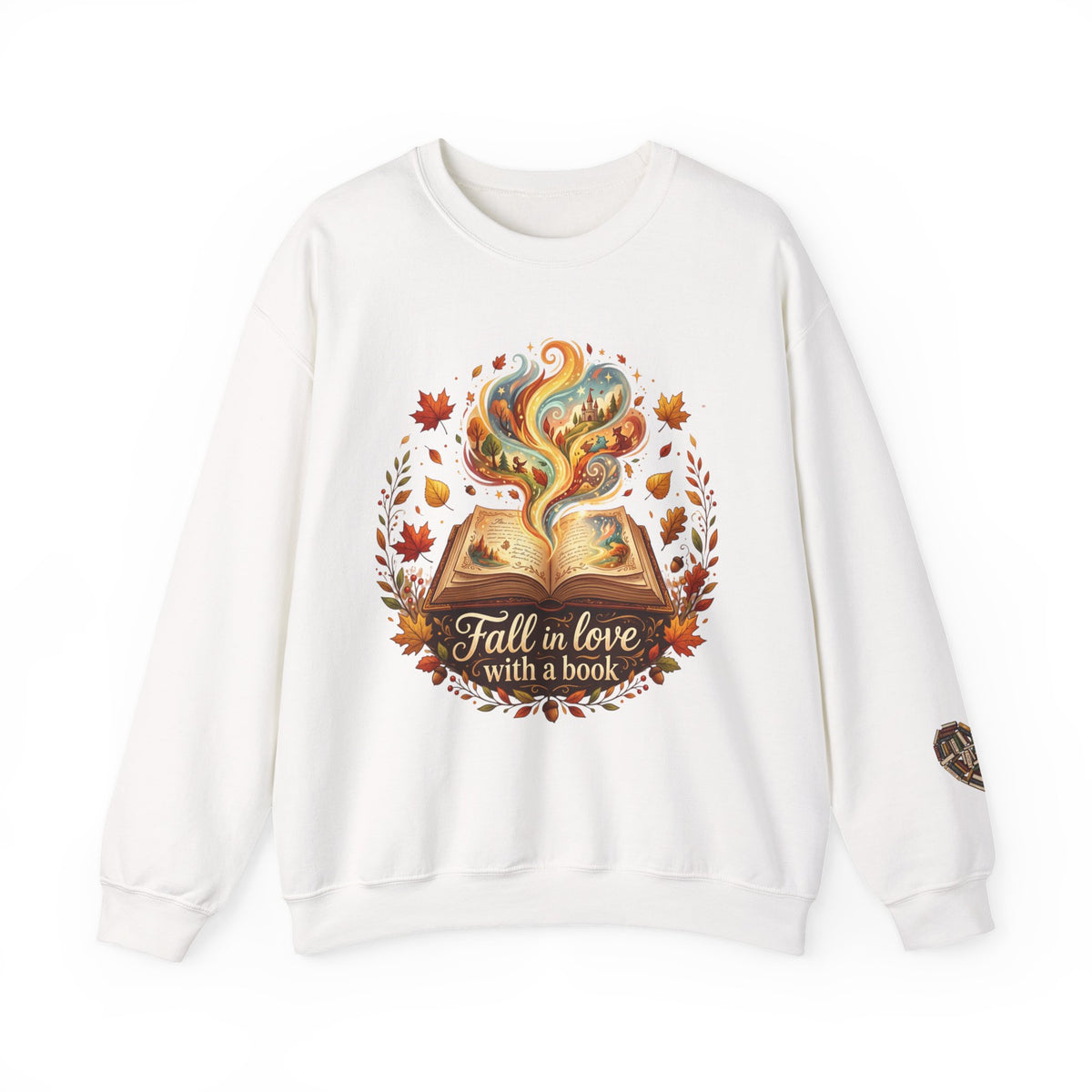 Sweatshirt — "Fall in Love with a Book" Cozy Reader Crewneck