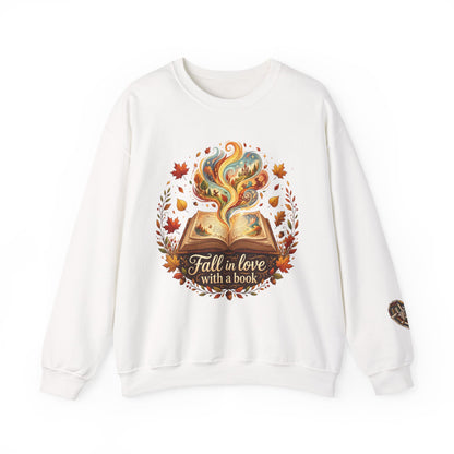 Sweatshirt — "Fall in Love with a Book" Cozy Reader Crewneck