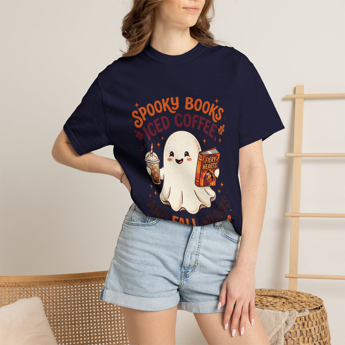 Spooky Books, Iced Coffee and Fall Nights T-Shirt