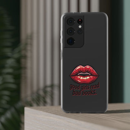 Phone Case — 'Good Girls Read Bad Books' Red Lips Slim Flexi Case