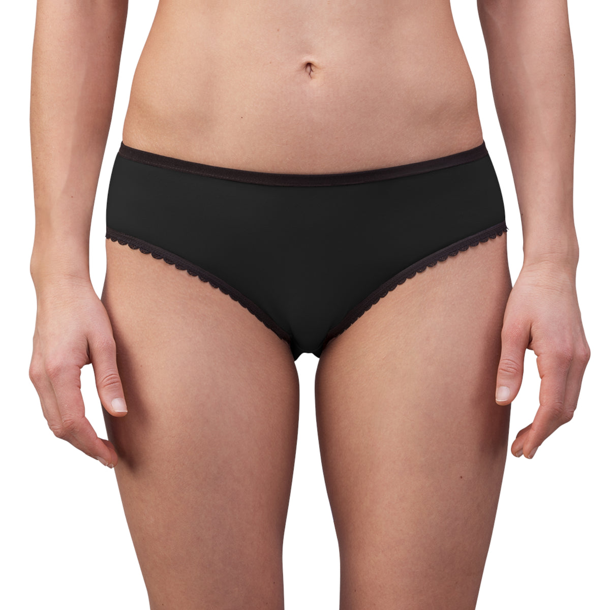 Women’s Briefs — “Slut for Smut” Neon Text Lace-Trim Underwear