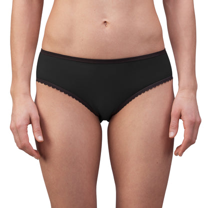 Women’s Briefs — “Slut for Smut” Neon Text Lace-Trim Underwear