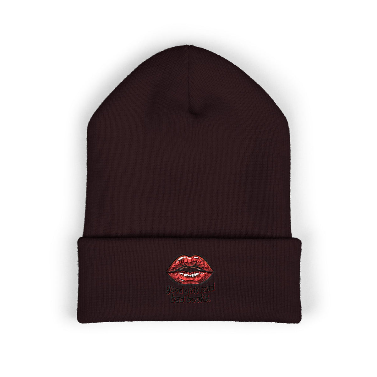 Embroidered 'Good Girls Read Bad Books' Cuffed Beanie