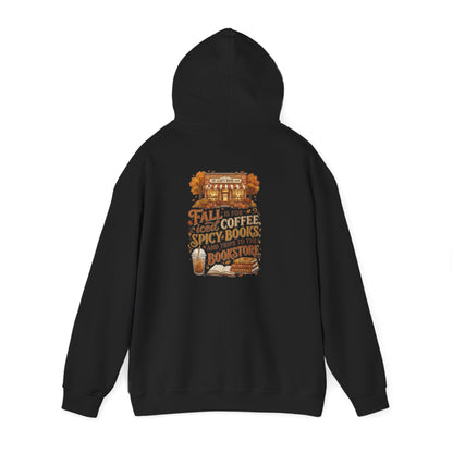 Fall Vibes Hoodie — 'Fall is for Cozy Coffee, Spicy Boots & Trips to the Bookstore' Pullover