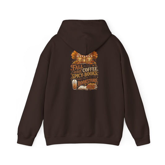Fall Vibes Hoodie — 'Fall is for Cozy Coffee, Spicy Boots & Trips to the Bookstore' Pullover