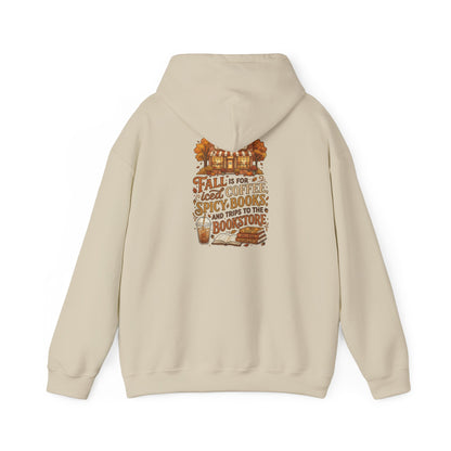 Fall Vibes Hoodie — 'Fall is for Cozy Coffee, Spicy Boots & Trips to the Bookstore' Pullover