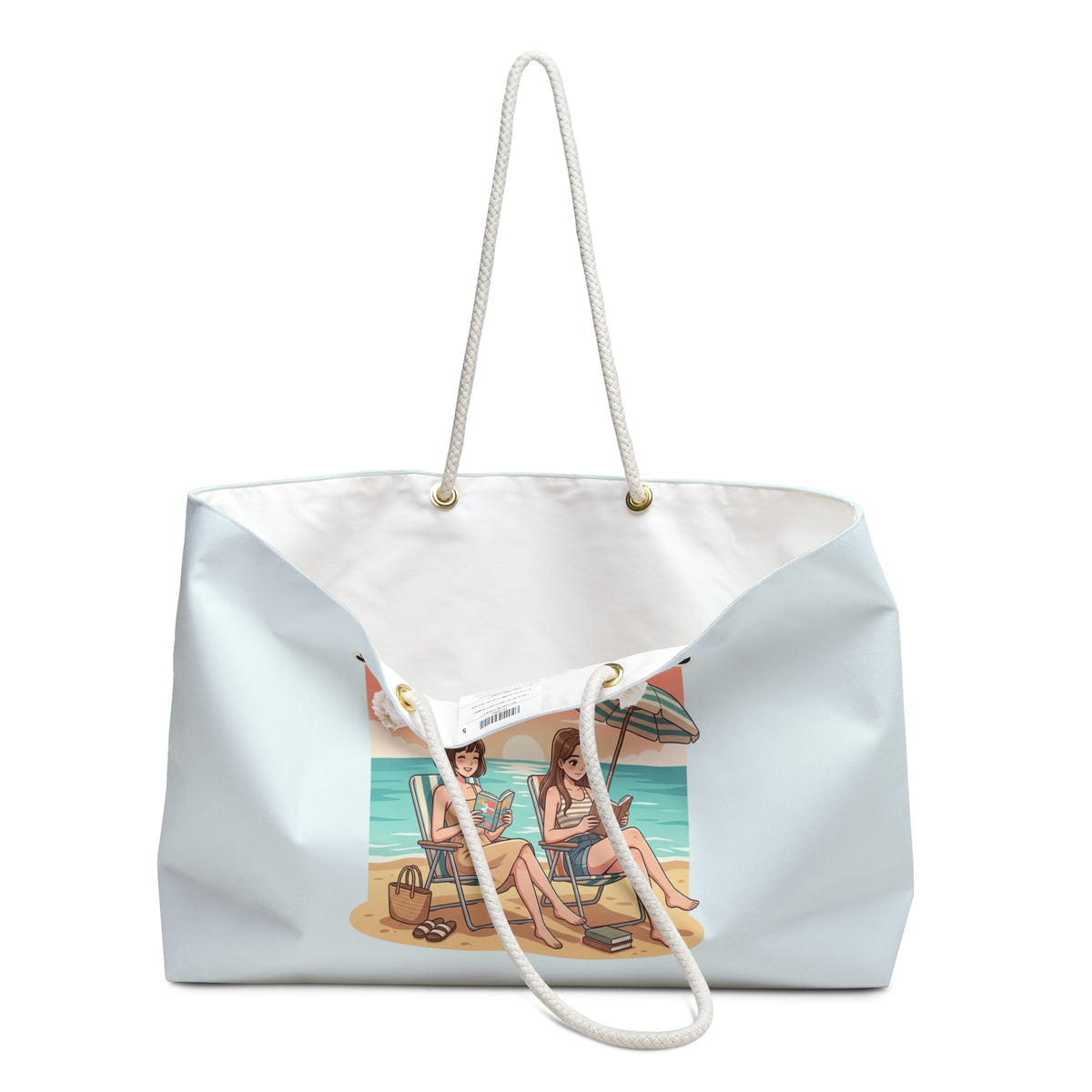 Beach and Books Weekender Bag — Tote for Beach Lovers & Avid Readers