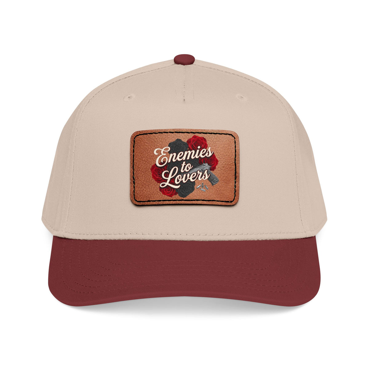 Enemies to Lovers Leather Patch Baseball Cap — Romantic Novelty Trucker Hat