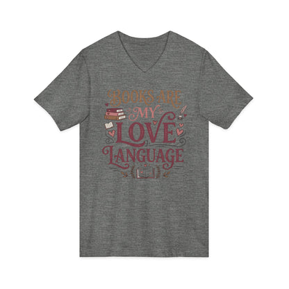 Books Are My Love Language V-Neck Tee