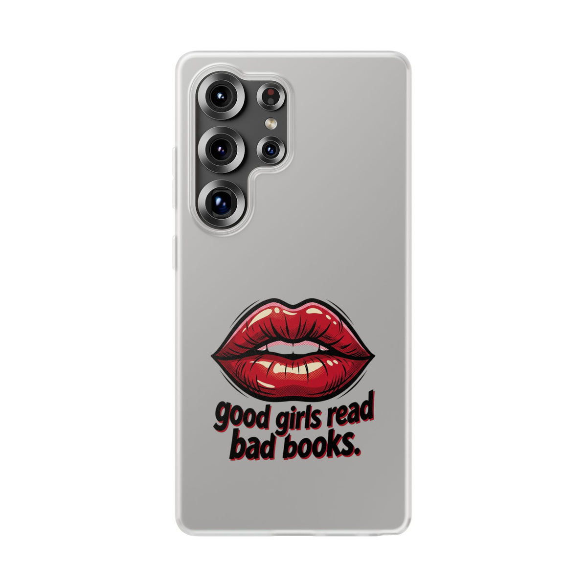 Phone Case — 'Good Girls Read Bad Books' Red Lips Slim Flexi Case