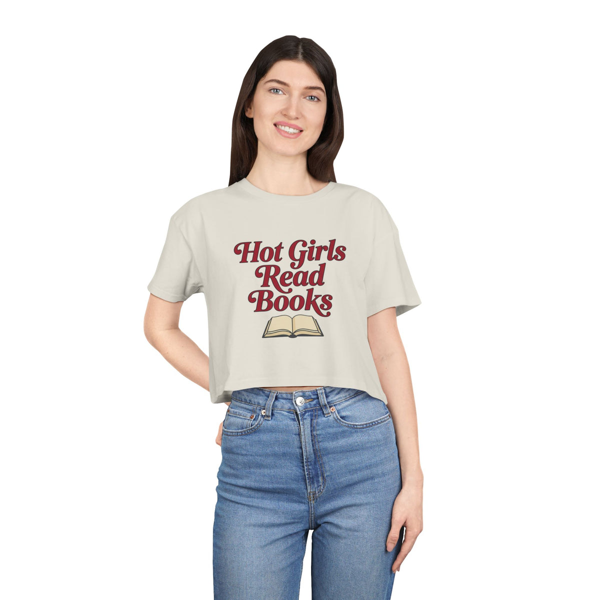 Hot Girls Read Books Crop Tee — Booklover Graphic Shirt