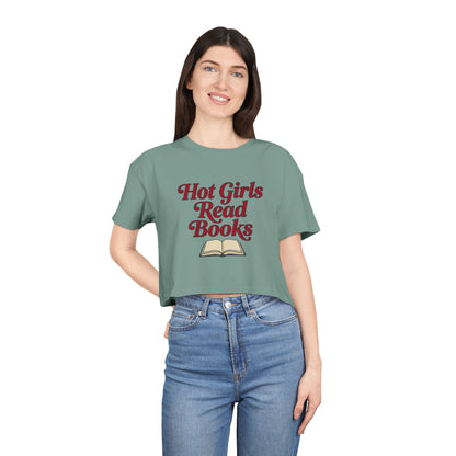 Hot Girls Read Books Crop Tee — Booklover Graphic Shirt