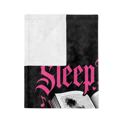Sleep, Token, and Smut Microfiber Blanket — Cozy Book & Headphone Graphic Throw
