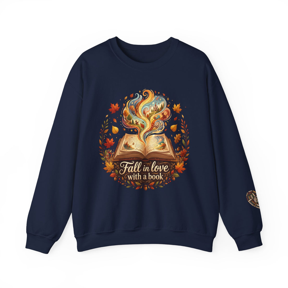 Sweatshirt — "Fall in Love with a Book" Cozy Reader Crewneck