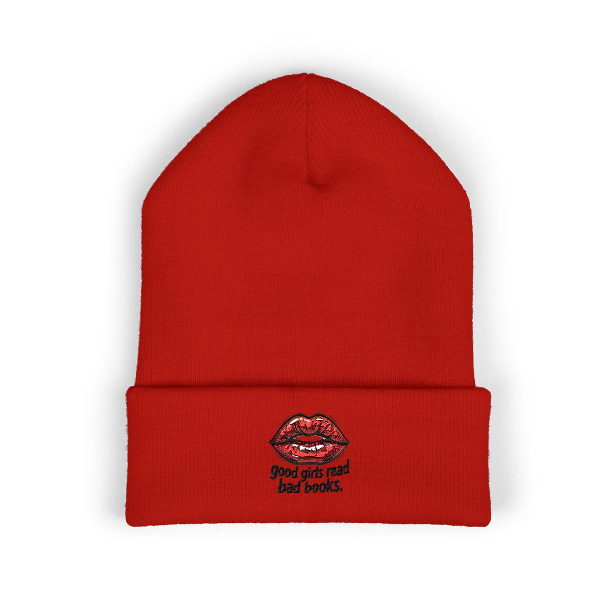 Embroidered 'Good Girls Read Bad Books' Cuffed Beanie