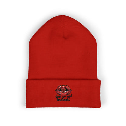 Embroidered 'Good Girls Read Bad Books' Cuffed Beanie